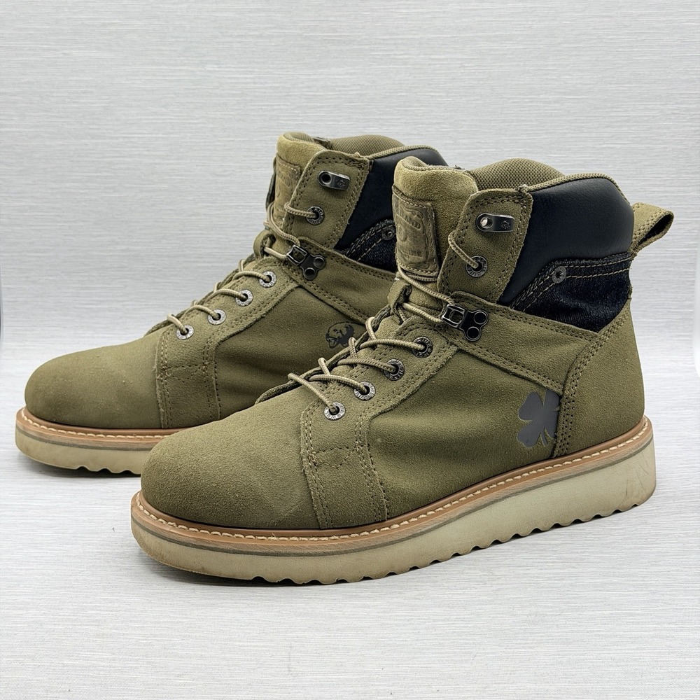 Wolverine Lucky Brand Worker Boots Men's 11 Burnt Olive Suede Denim W080079